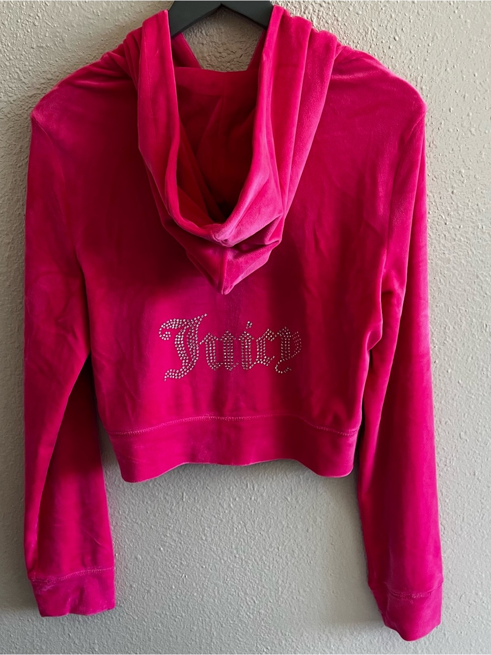 Juicy Couture Hot Pink Rhinestone Logo Hoodie